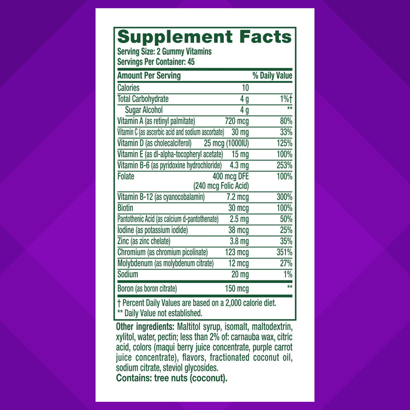 Vitafusion Men's Multivitamins | 90 Sugar Free Gummies for Adults | Mixed Berry Flavors | Gluten-Free Supplement 90 Count (Pack of 1)