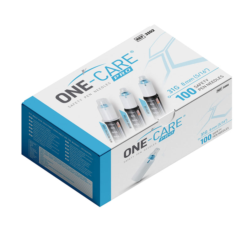 [Australia] - ONE-CARE PRO Safety Insulin Pen Needles 31G x 8mm (5/16‚Äô‚Äô), 100ct Box 