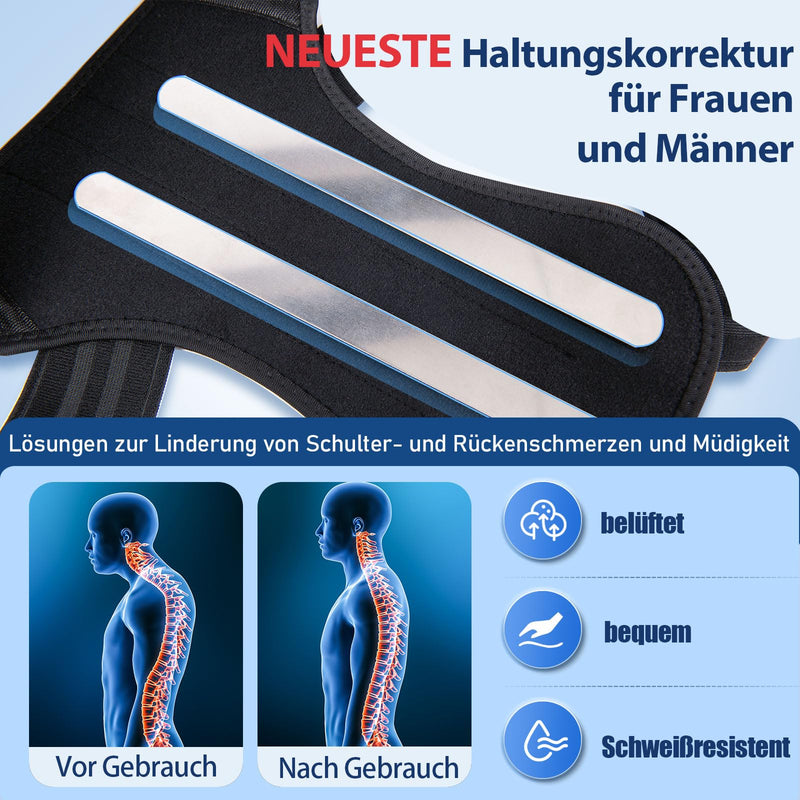 [Australia] - NovoBrace back straightener, posture correction back for women and men, back support belt, back straightener to relieve pain in the upper and lower back, ventilated back support belt S 