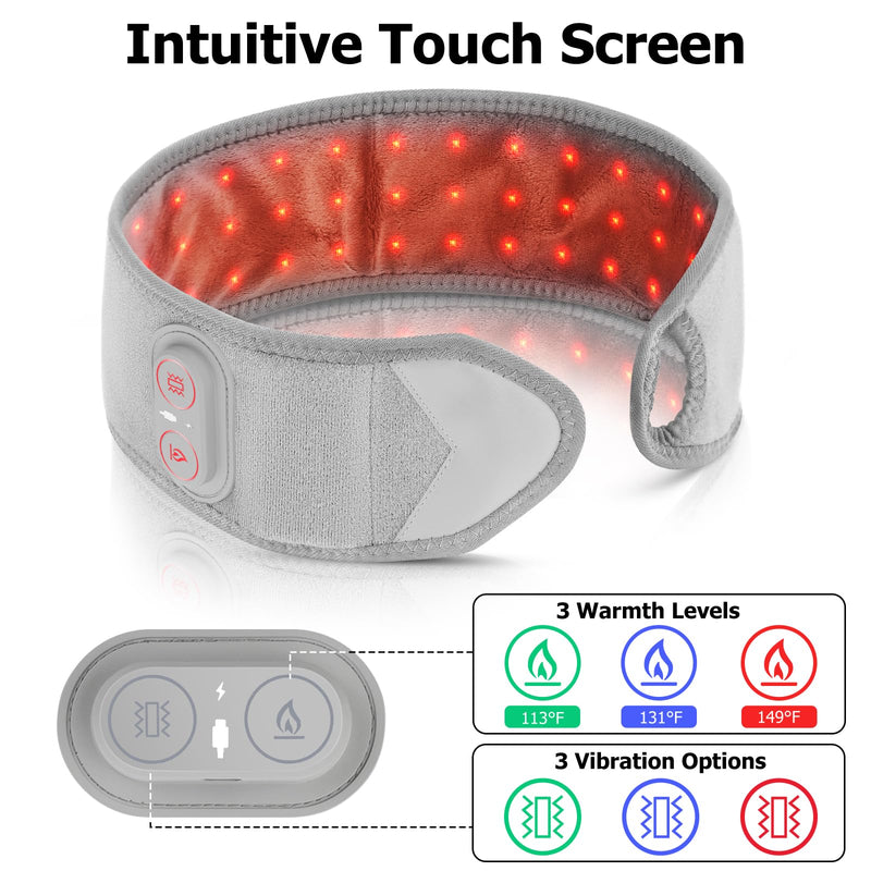 Cordless Wrist Heating Pad Massage, Wrist Massager for Carpal Tunnel, Heated Wrist Brace, 660nm 850nm Red Light Therapy for Wrist, Hand and Wrist Massager with Heat, Silver Gray