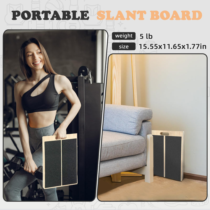 [Australia] - Portable Slant Board for Calf Stretching Squats Calf Stretcher Physical Therapy Equipment Adjustable Incline Board for Knees Ankle Heel Feet Leg Intense Angle Series (20¬∞-45¬∞) 