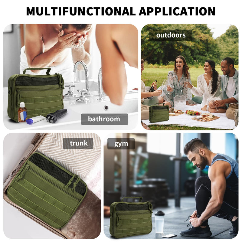 SMONT Combination sale of military green men's toiletry bag and pink women's toiletry bag