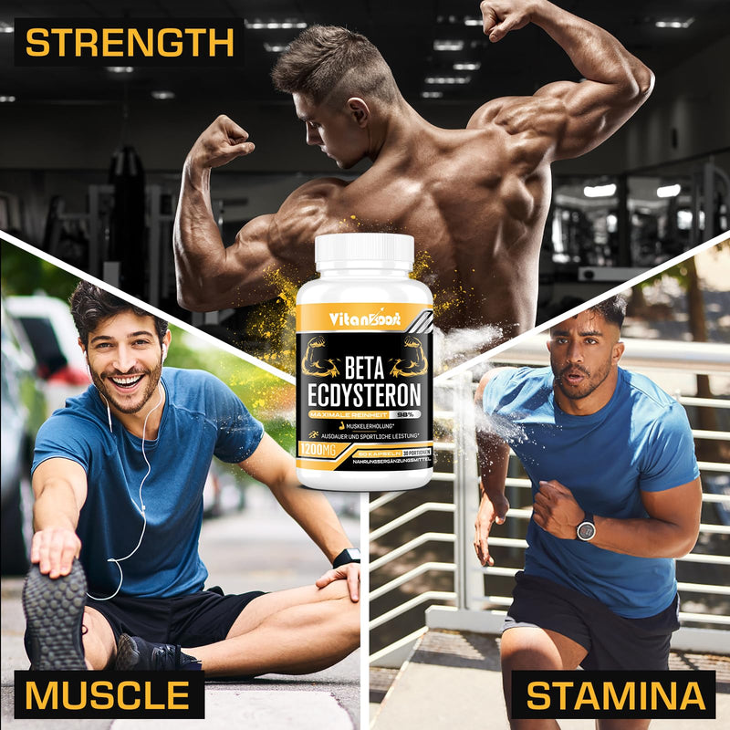 Beta Ecdysterone Supplement 1200mg | Increases Lean Muscle Mass, Exercise Performance, Strength and Protein Synthesis, 98% Maximum Purity Formulated for Enhanced Absorption (60 Count (Pack of 1)) 60 count (Pack of 1)