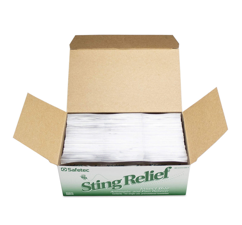 [Australia] - Safetec Sting Relief Wipes, 150 Count Box 150 Count (Pack of 1) 