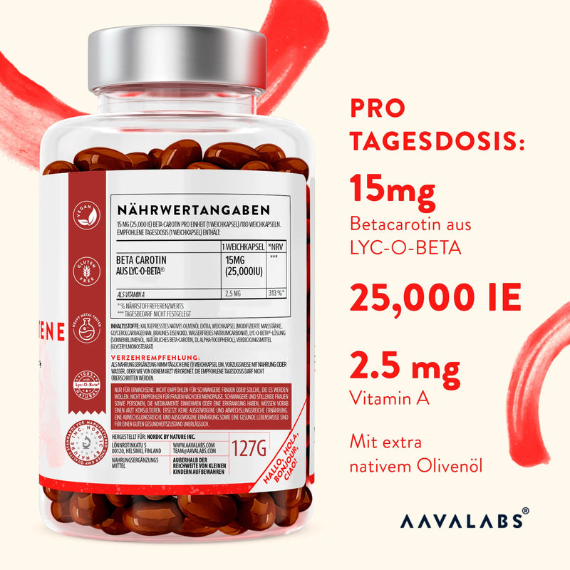 [Australia] - Beta Carotene Capsules High Dose for Tanning 25000 IU Vitamin A High Dose - Beta Carotene Tanning Capsules with Lyc-O-Beta and Extra Virgin Olive Oil for a Radiant Complexion - 180 Softgel Capsules 