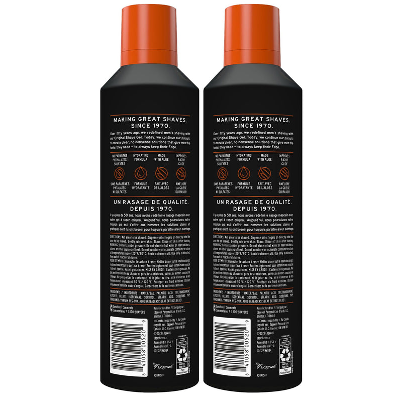 [Australia] - Edge Shaving Gel for Men, 9.5oz, 2 Pack Mens Shave Gel with Aloe, Mens Shaving Cream Sensitive Skin Shave Gel - Moisturizes, Protects, and Soothes 