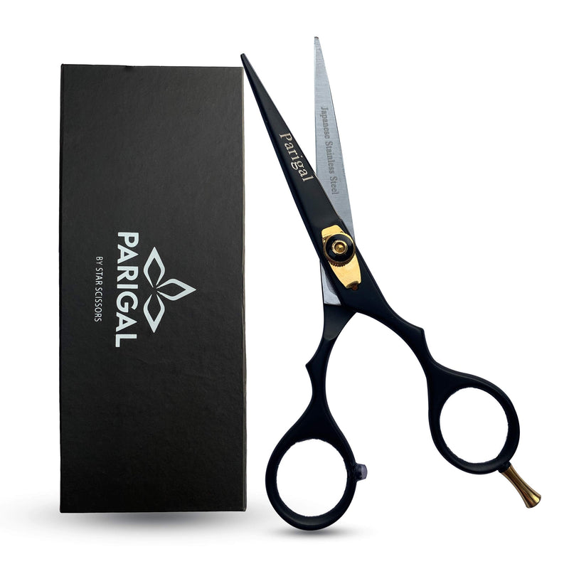 Hair Cutting Scissors Professional Hair Shears 5.5" - Razor Edged Durable Hair Cutting Tools - Handcrafted Barber Scissors in Japanese Stainless Steel - Scissors for Hair Cutting Men & Women 5.5 Inch Black