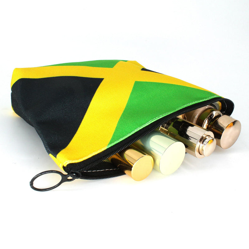 Canvas Makeup Bag Travel Toiletry Bag Makeup Bag for Women Girls Jamaica Flag Reggae(Jamaican-20PCS) JA-20