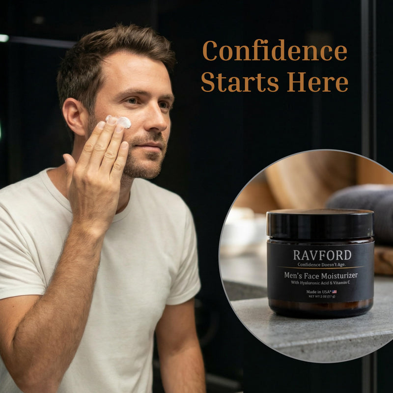Men’s Face Moisturizer – Matte Finish, Fast-Absorbing, Non-Greasy Hydrating Cream for Dry & Aging Skin with Hyaluronic Acid, Vitamin C, Niacinamide & Aloe Vera – Unscented, Made in USA, 2 oz