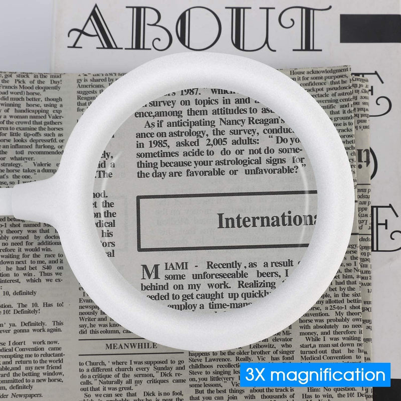 [Australia] - DUDSOEHO 3x Magnifying Glass with Light and Stand - Hand-free Touch Dimmable Magnifying Glass with LED Light for Work, Reading, Hobbies, Sewing, Crafts (White) White plugin 