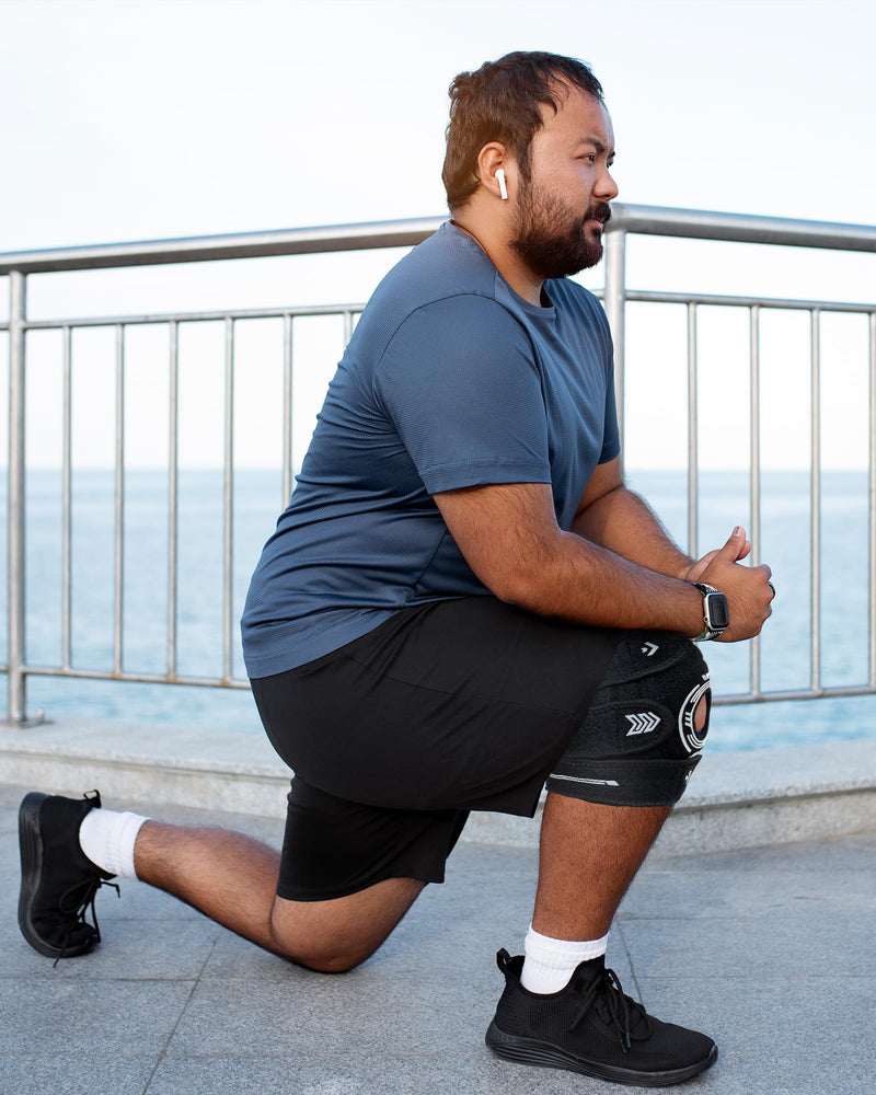 Knee Brace for Women Plus Size: Large Adjustable Knee Sleeves with Side Stabilizers for Men, Pain Relief for Meniscus Tear, MCL & LCL Injuries, Patella Dislocation Support Black S M L