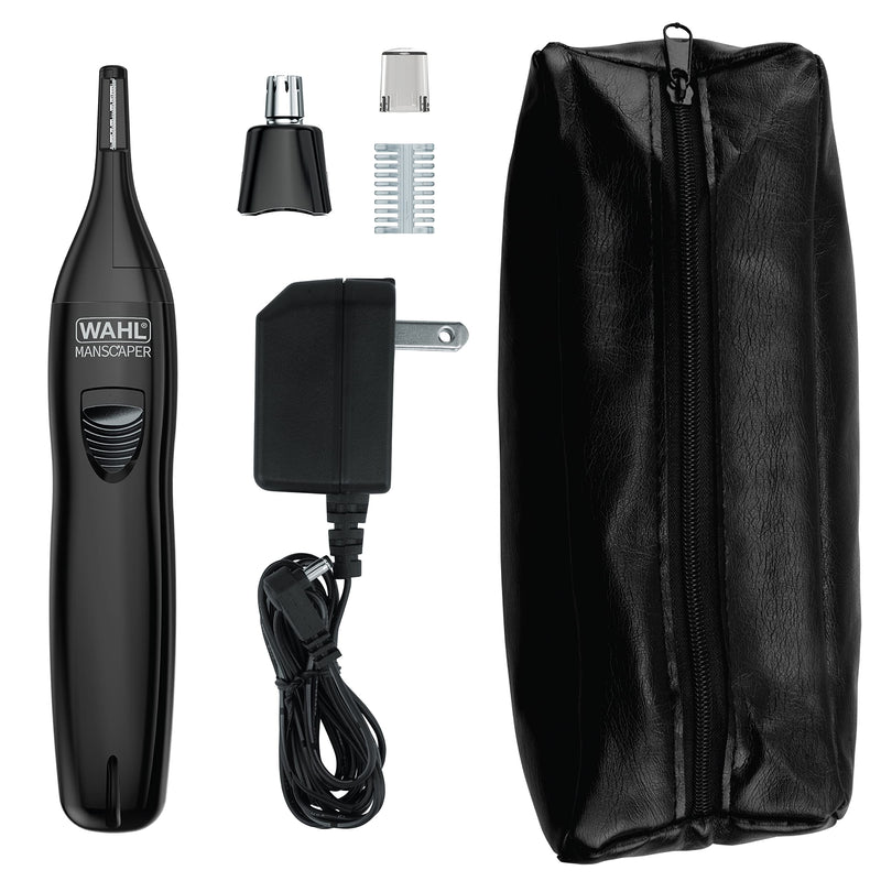 Wahl Manscaper Rechargeable Multipurpose Precision Detail Trimmer with Rotary Attachment Head for Hygienic Grooming of Hair Anywhere, for Eyebrows, Sideburns, Necklines, Ear, and Nose Hairs