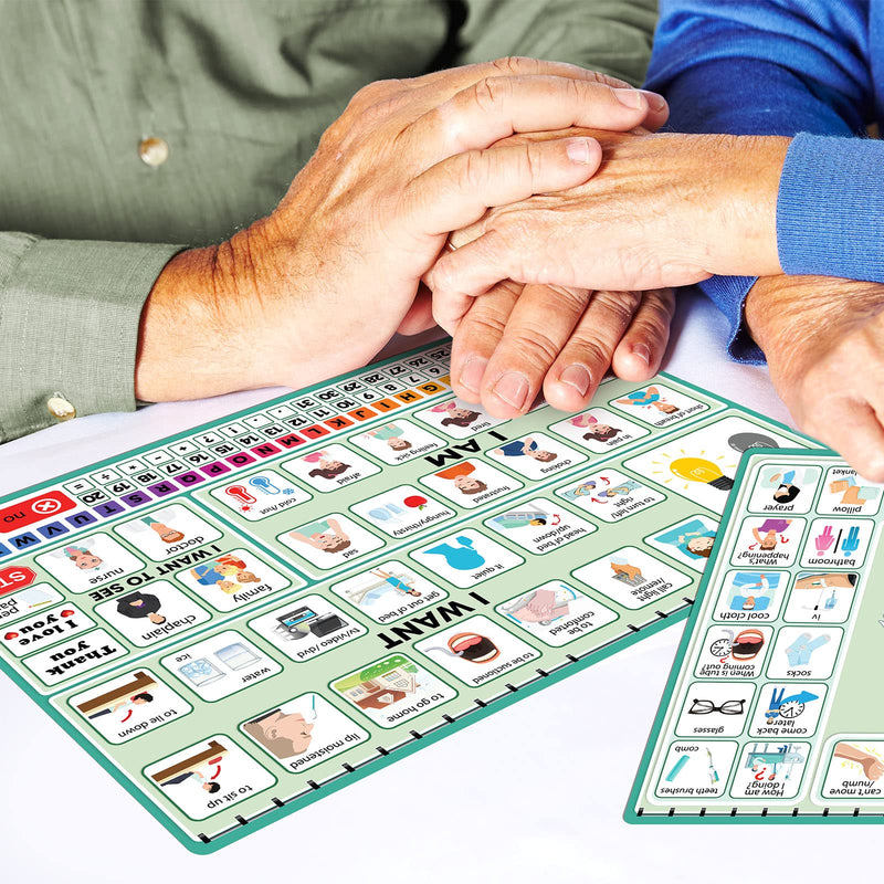 [Australia] - 6 Pcs Communication Board for Nonverbal Adults Aphasia Colorful Picture Symbol Communication Cards for Patients Children(Green) Green 