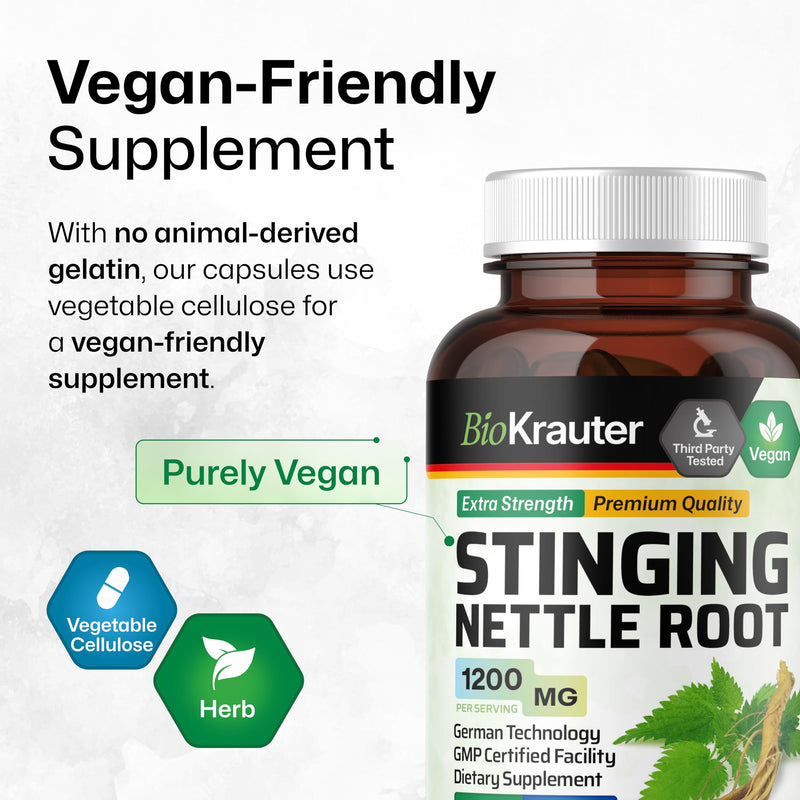 [Australia] - Stinging Nettle Capsules - Natural Urinary Tract & Overall Health Support - Organic Nettle Root Powder (Urtica Dioica) 1200 mg - 100 Vegan Pills - Non GMO 100 Count (Pack of 1) 