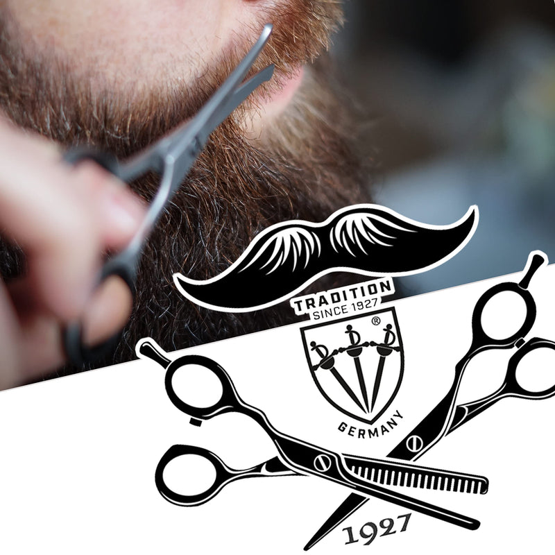 [Australia] - THREE SWORDS-Rustproof professional beard scissors hair scissors in a case 