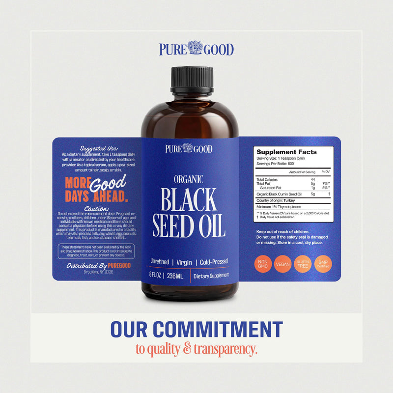 [Australia] - Organic Black Seed Oil Liquid (8oz) Quality Antioxidant Black Seed Supplement, Non- GMO Vegan & Gluten Free Cumin Oil for Hair Growth, Digestion, Joints & Skin 1 