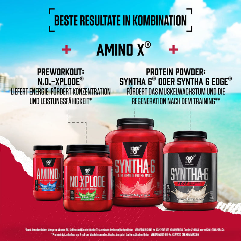 [Australia] - BSN Nutrition Amino X Supplement with Vitamin D, Vitamin B6 and Amino Acids, Fruit Punch Flavor, 70 Servings, 1kg 