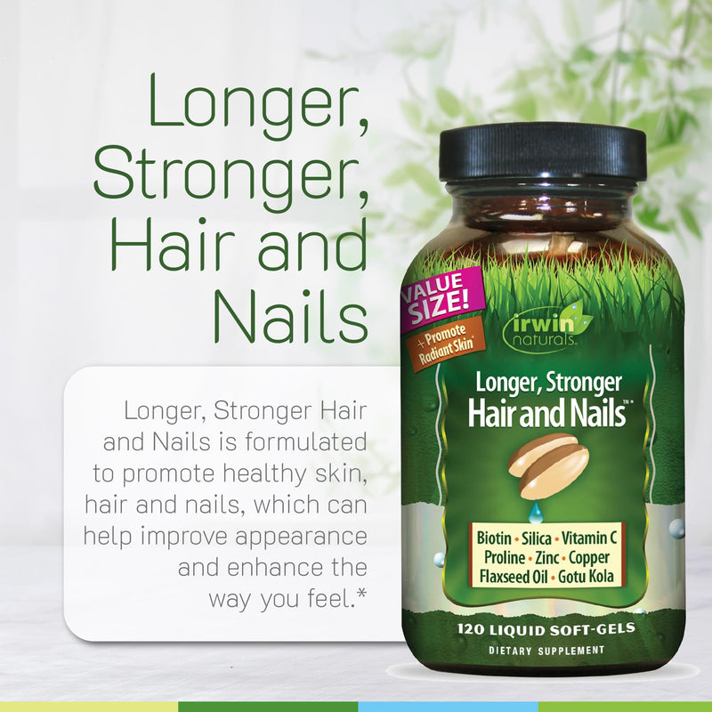 Irwin Naturals Healthy Skin & Hair Plus Nails 2-Pack | Nutrient Rich | Provides Shine and Strength | 2 X 60 Softgels 60 Count (Pack of 2)