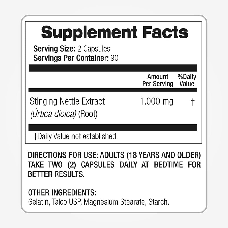 [Australia] - FITO MEDIC'S Lab - Stinging nettle root, 180 capsules - stinging nettle -Pure Extract 1000mg per serving, ortiga. 