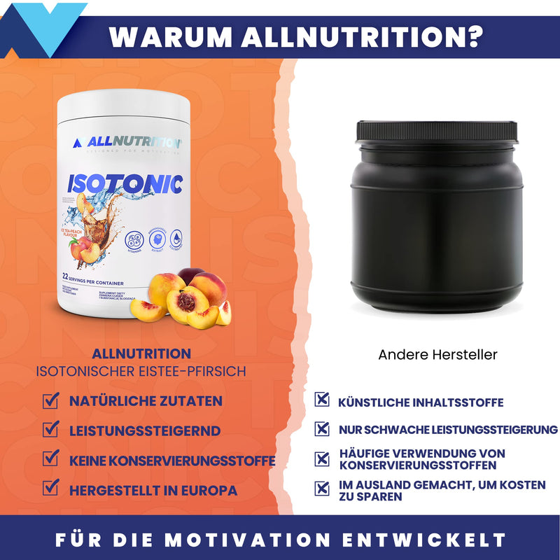 [Australia] - ALLNUTRITION Isotonic drink concentrate in powder form - increasing endurance and recovery after training - hydrates electrolyte replenishment with glucose 700 g iced tea peach 700 g (pack of 1) 