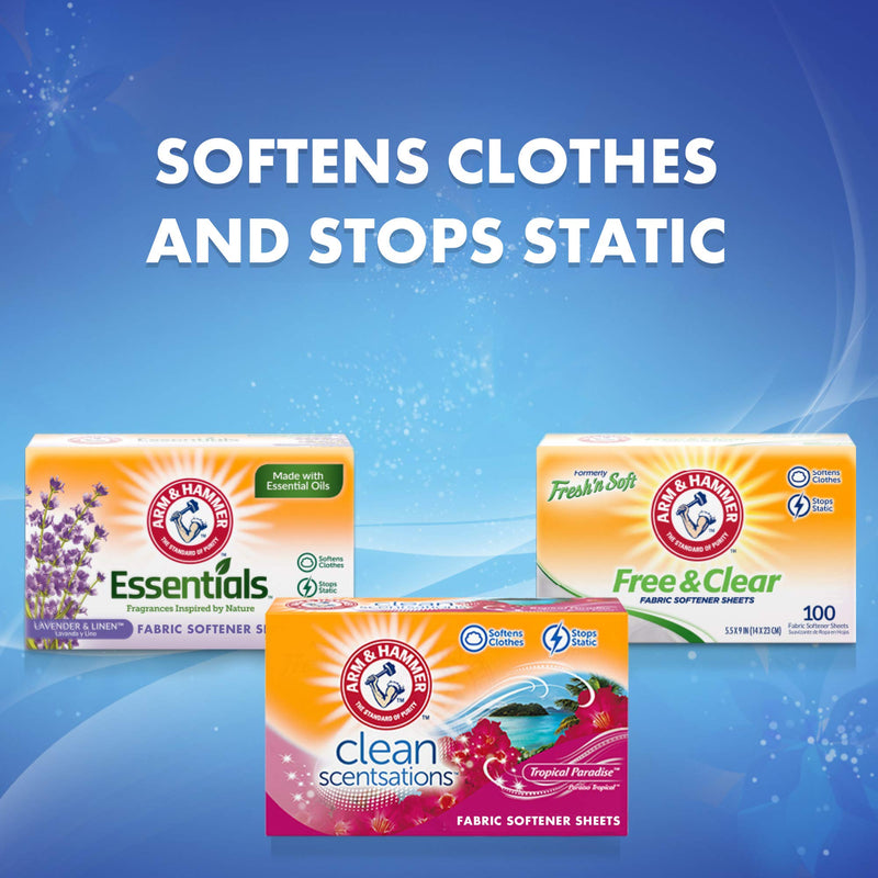 [Australia] - ARM & HAMMER Fabric Softener Sheets, Tropical Paradise, 100 ct 
