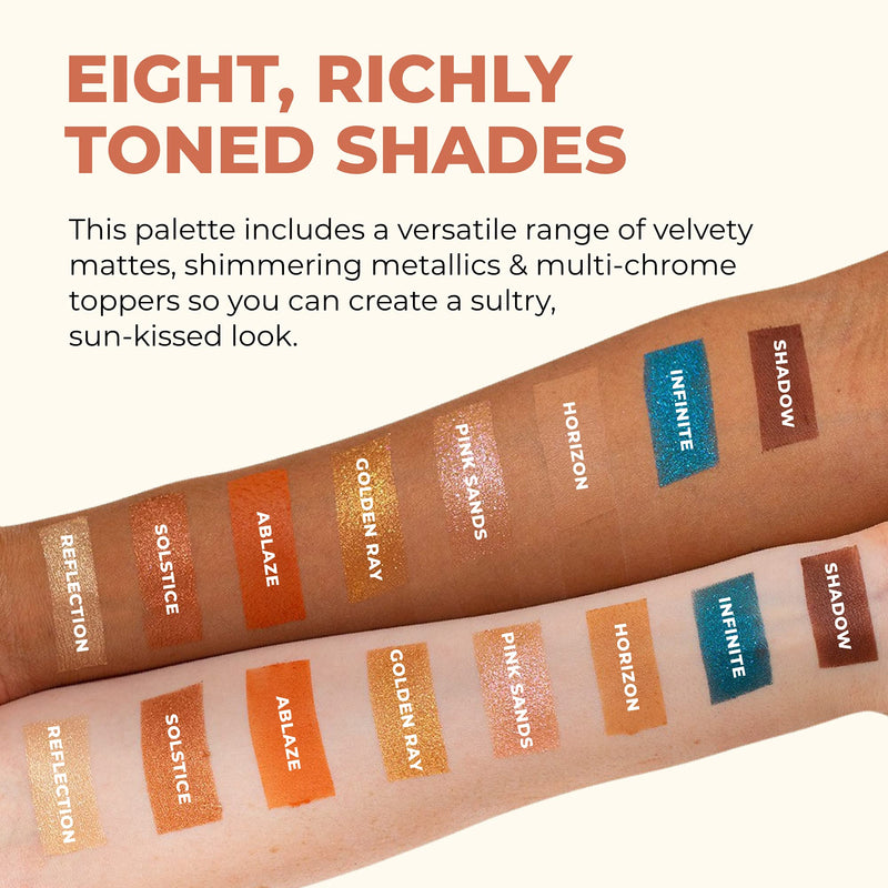 [Australia] - Beauty for Real Golden Hour Eyeshadow Palette - Eight Shades with Matte & Shimmer Finishes - Infused with Mango Butter & Vitamin E - Cruelty Free, Vegan 