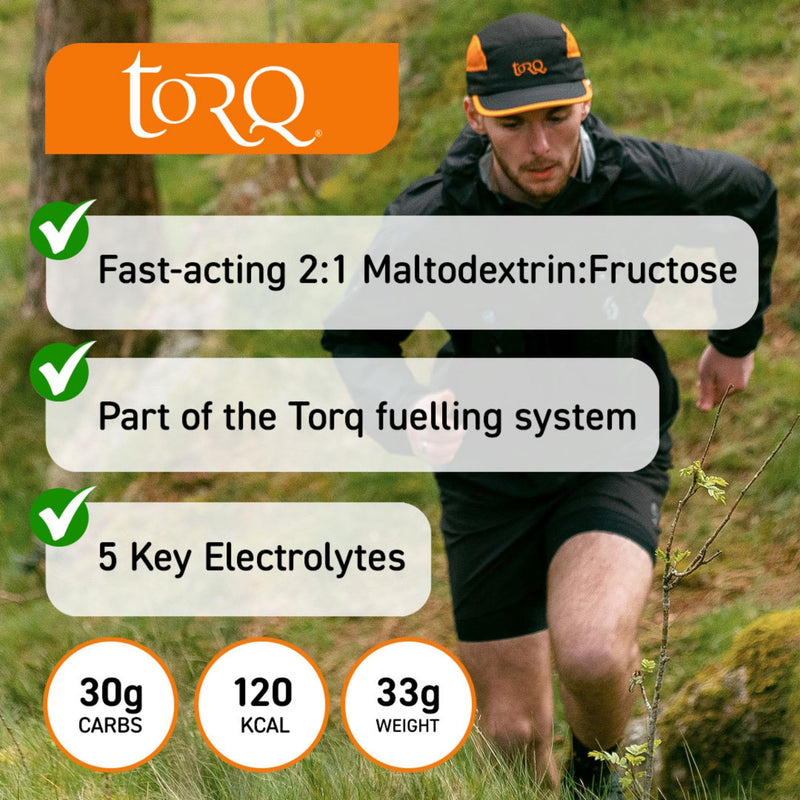 TORQ Flavoured Electrolyte Powder - Natural Vanilla Pod Isotonic Hydration Powder with Electrolytes Drink | Fast Delivery Energy Drink with High Carbohydrates and Sodium | 15 Single Servings 15 Servings - 500g