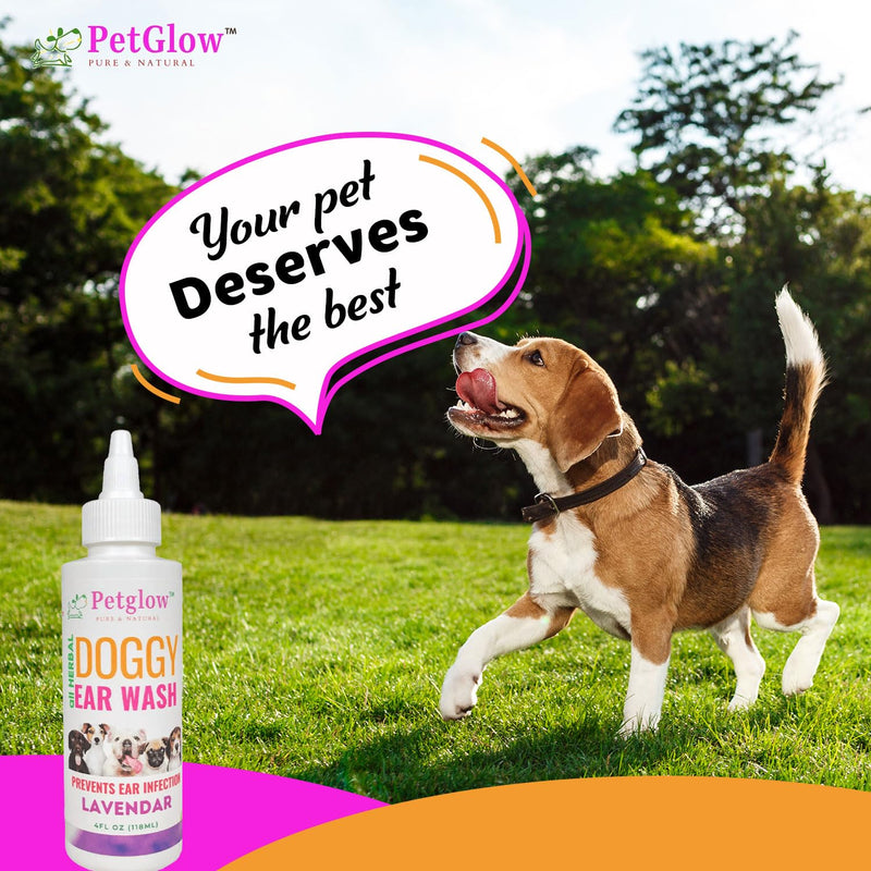 Petglow Dog Ear Cleaner, Gentle Wax Remover, Gentle Ear Cleaning Drops, Effective Ear Drops for Itch, Odor, Aloe Vera and Turmeric Ear Cleaning Solution for Dogs, Cruelty-Free - PawsPlanet Australia