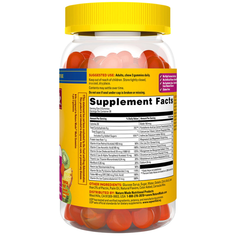 Nature Made Advanced Womens Gummy Multivitamins, 90 Multi Vitamin Gummies | Multivitamin Gummies for Women with Magnesium Citrate, Calcium, & B Vitamins, Daily Nutritional Support, 30 Day Supply 90 Count (Pack of 1)