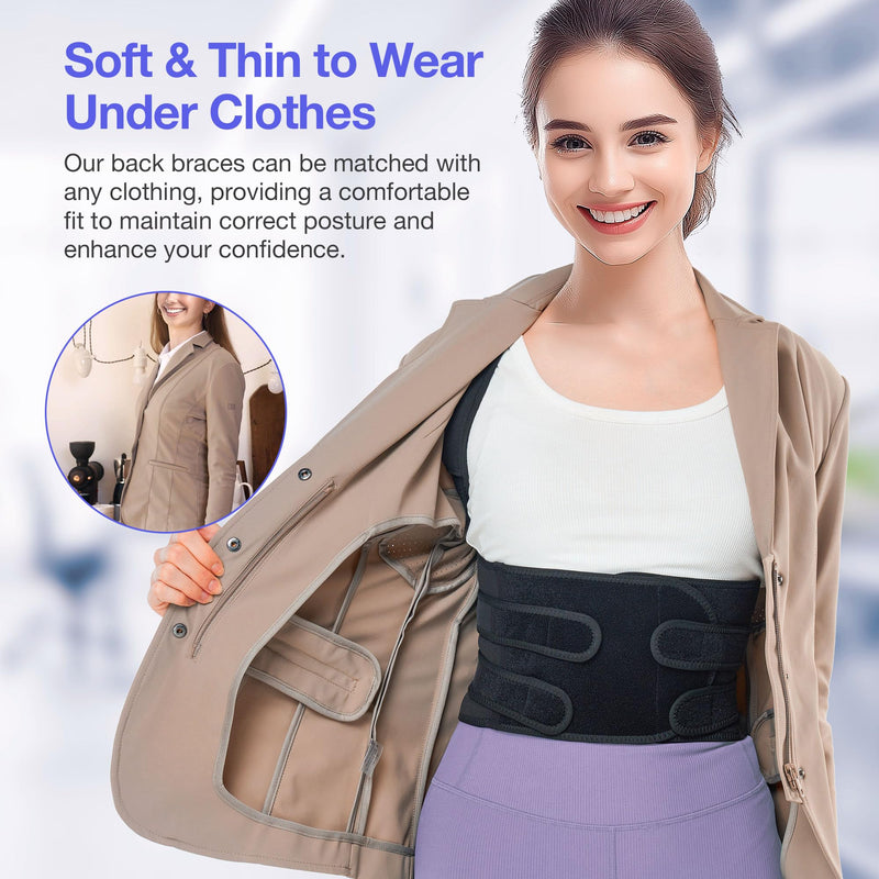 [Australia] - Posture Corrector for Women and Men, Upgraded Full Back Brace Support, Adjustable Shoulder Straightener for Improving Back Posture, Relief for Upper and Lower Back, Lumbar, Neck, Shoulder Pain Black Large 