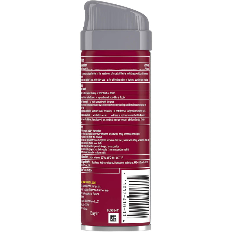 Tinactin Athlete's Foot Antifungal Deodorant Powder Spray, 4.6 oz Can (Pack of 2)