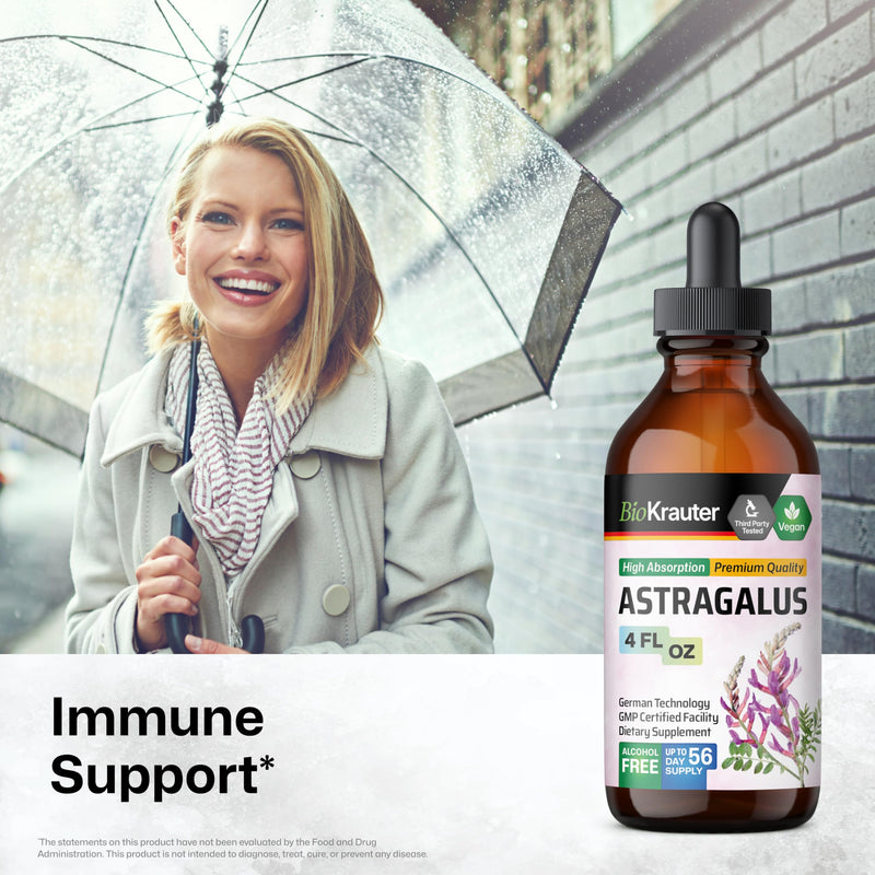 [Australia] - Astragalus Tincture - Organic Astragalus Root Extract for Immune Support - Alcohol and Sugar Free - High Absorption - Vegan Astragalus Extract Drops 4 Fl.Oz. 4 Fl Oz (Pack of 1) 
