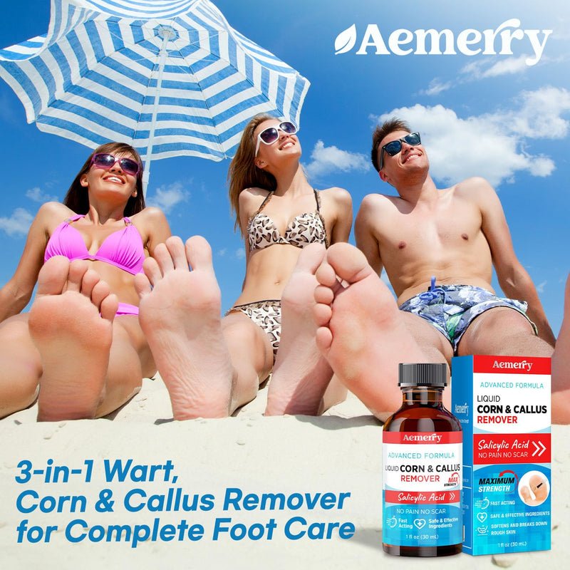 [Australia] - Corn Removers for Toes Foot: Liquid Salicylic Acid 17% Corns Calluses Removal Extra Strength, Fast Acting Corn Remover for Feet Fingers. 30ml 