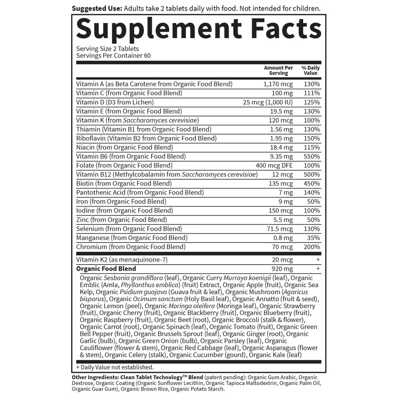 Garden of Life Organics Women's Multivitamin, USDA Organic, 120 Tablets | Vitamin C, D3, Folate, B12, Biotin & Iron, Energy, Heart Health & Radiant Skin, Non-GMO, Vegan 120 Count (Pack of 1)