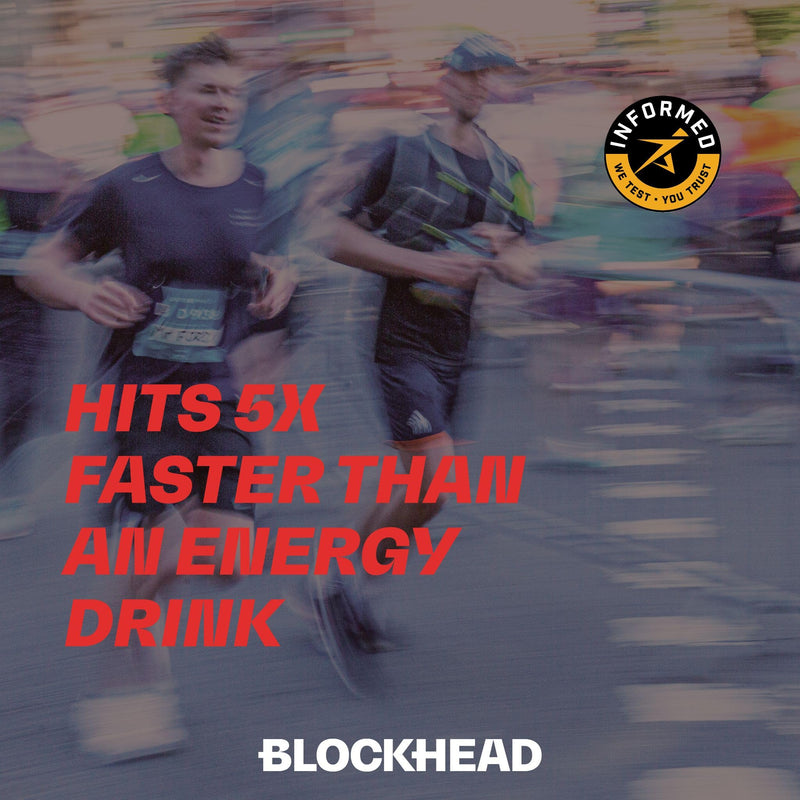 BLOCKHEAD Energy Gum Extra Strength – Mint (84 Pieces) | 100mg Fast-Release Caffeine + Niacin, B5, B6, B12 | Sugar & Calorie Free | Pre-Workout & Endurance | Vegan | Informed-Sport Certified
