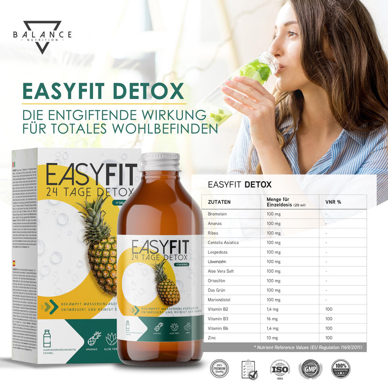 [Australia] - EASYFIT® DETOX (DETOX DRAINAGE DIET INCLUDED) - 500 ml | detox treatment | Detox Ku with bromelain, aloe juice, centella asiatica, milk thistle and orthosiphon | Liver - detox test winner 