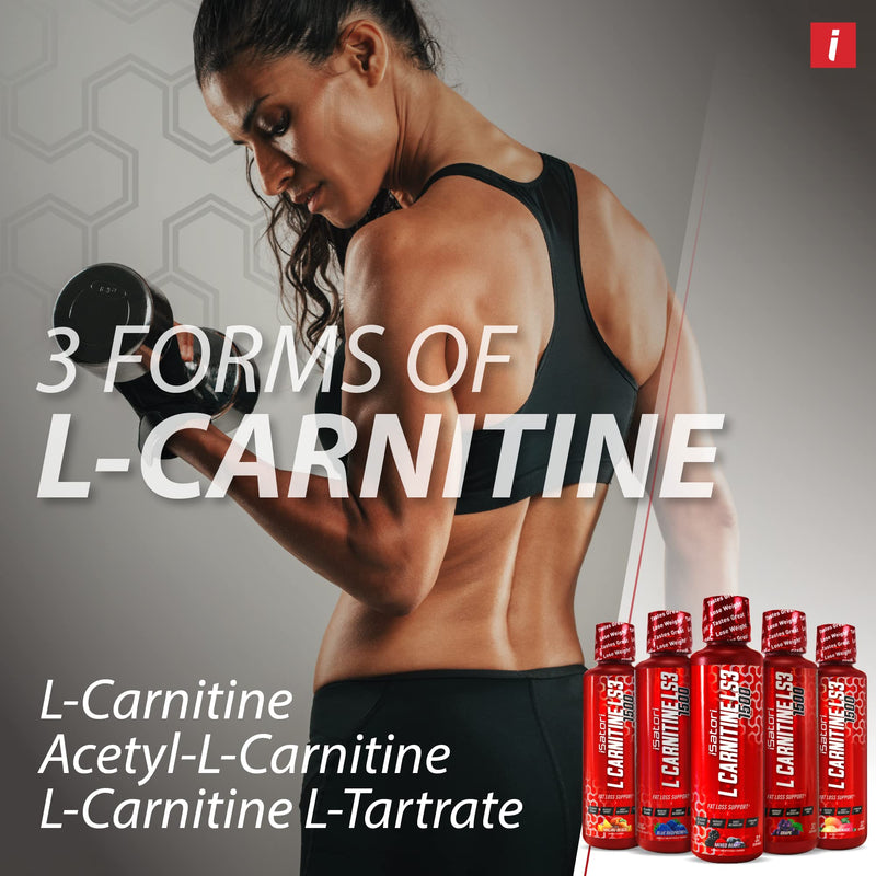 [Australia] - iSatori L-Carnitine LS3 1500, Liquid L-Carnitine with Acetyl L-Carnitine, L-Carnitine L-Tartrate, Stimulant Free Pre Workout, No Calories, Sugar, Gluten, Keto-Friendly, Grape Flavor (32 Servings) 