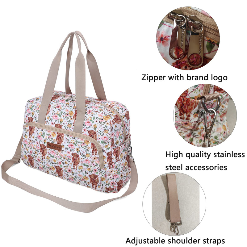 Foldable Travel Duffel Bag Tote for Spirit Airlines Carry on Bag Luggage Sport Duffle Weekender Overnight for Women and Girls (Beige) Beige