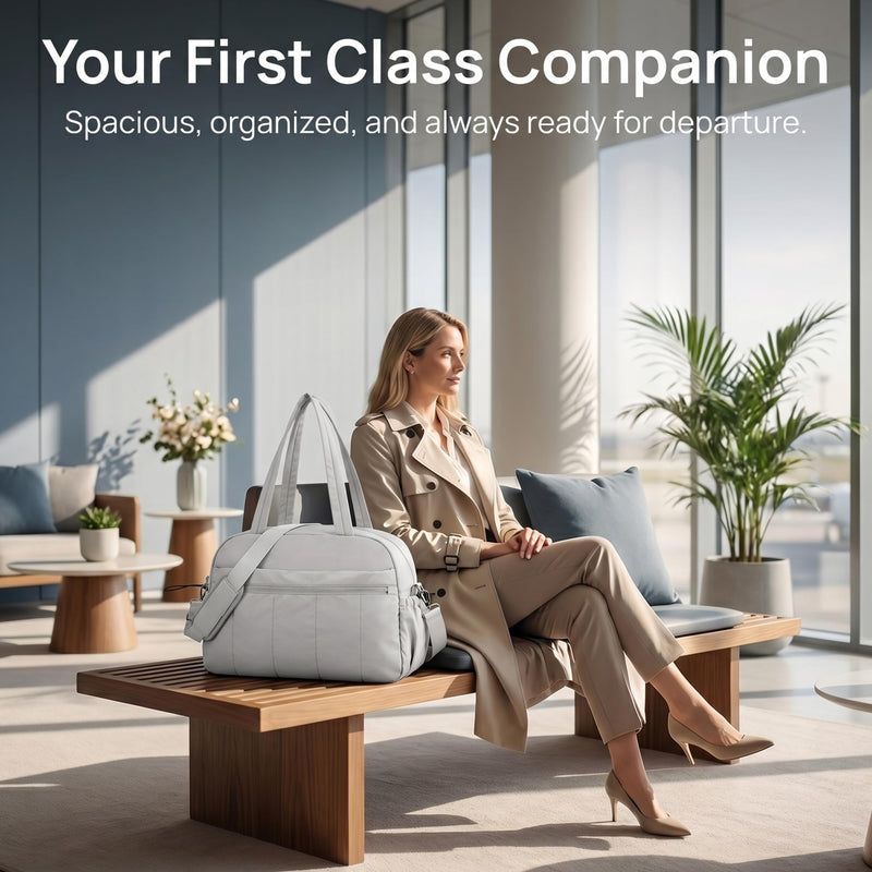 Perphy Travel Duffel Crossbody Bag for Women Men Multi Pocket Yoga Gym Tote with Adjustable Removable Strap Gray 15.7 * 6.3 * 11.0 inches 15.7*6.3*11.0 inches