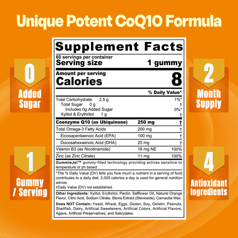 NEVISS Sugar-Free CoQ10 Gummies 60 Count + Lutein Gummies 60 Count