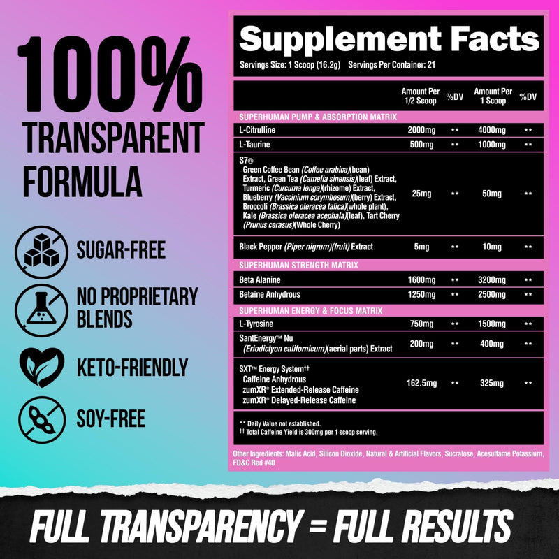 [Australia] - ALPHA LION Superhuman Pre Workout Powder, Beta Alanine, L-Taurine & Tri-Source Caffeine for Sustained Energy & Focus, Nitric Oxide & Citrulline for Pump (21 Servings, Miami Vice) Miami Vice - Pina Colada Strawberry Daiquiri 