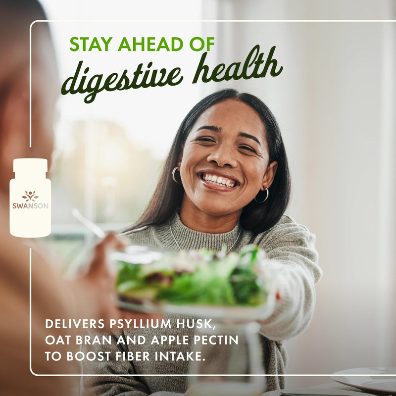 Swanson Tri-Fiber Complex Digestive Health, 100 Capsules | Digestive Health Supplement with Psyllium, Oat Bran and Apple Pectin for Adults Seeking Bowel Regularity Support 100 Count (Pack of 1)