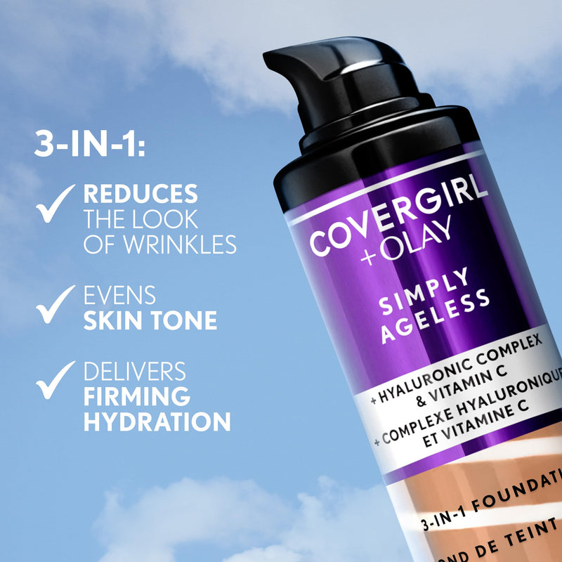 COVERGIRL Simply Ageless 3-in-1 Foundation - 220 Creamy Natural 1 Fl Oz (Pack of 1)