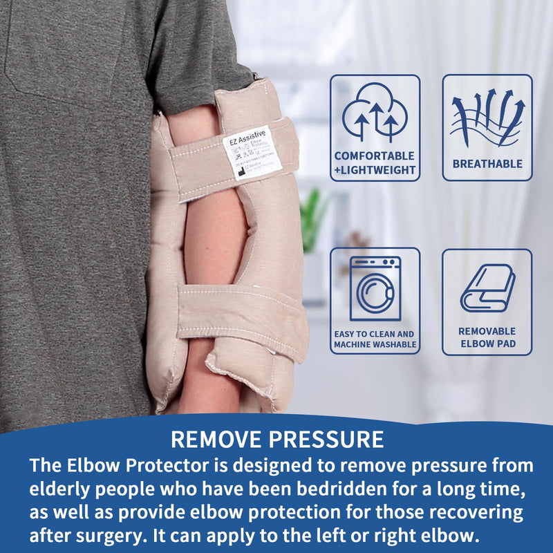 [Australia] - Elbow Pads Elbow Protectors for Elderly and Bedridden Patient, Elbow Protector with Soft Fibre, Samll Size 1 Count (Small) 