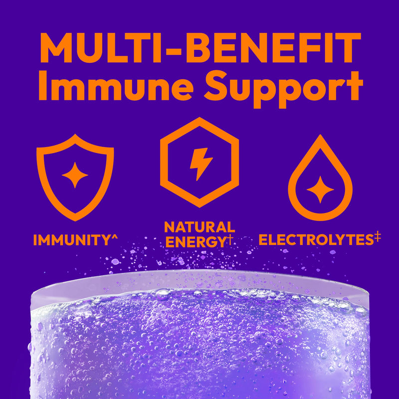 Emergen-C Elderberry Vitamin C Immune Support Powder, 18 Packets | High Potency Vitamin C, Zinc and Manganese, B Vitamins, Botanical, Gluten Free, Caffeine Free 5.2 Ounce (Pack of 1)