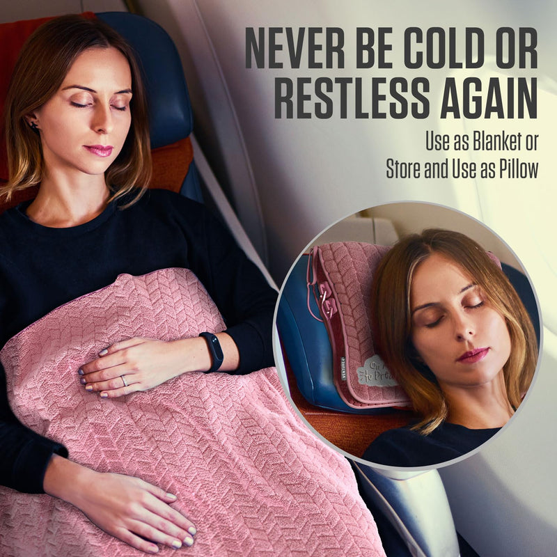 VENTURE 4TH Travel Essentials Bundle: RFID Blocking Neck Wallet & 2-in-1 Travel Blanket Pillow