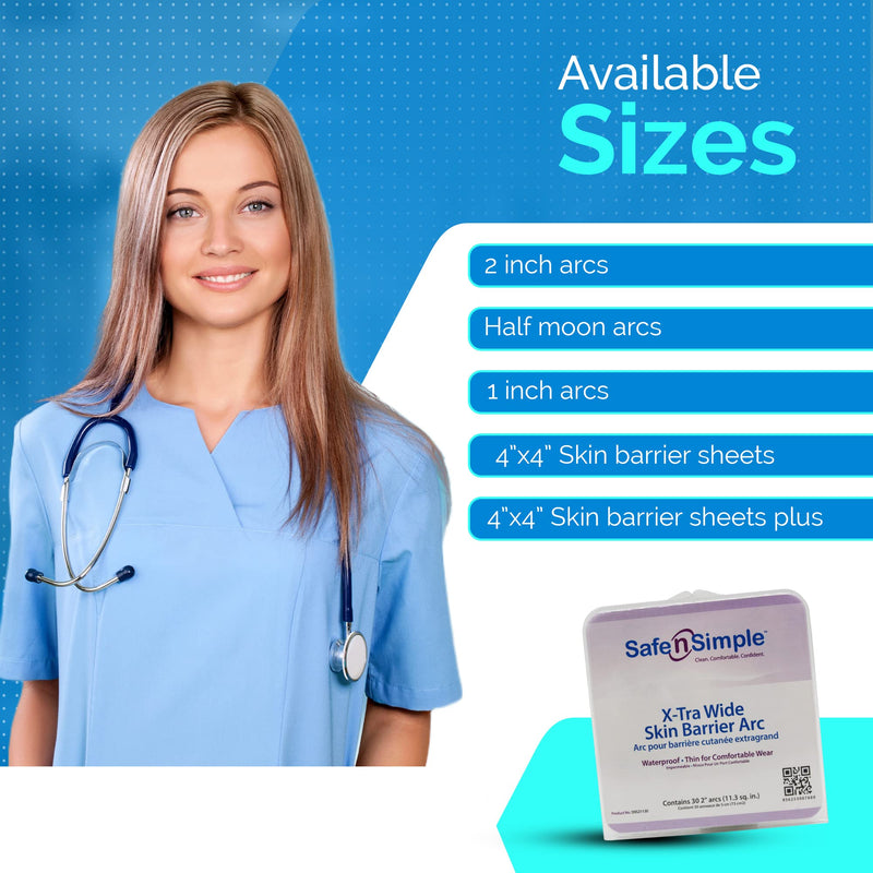 [Australia] - Safe n' Simple Extra Wide Skin Barrier Arc - 2'' 30 Count Ostomy Barrier Strips - Barrier Ring - Hydrocolloid Skin Barrier Strips Accessories for Colostomy-Ileostomy-Stoma Supplies 2'' x 30 