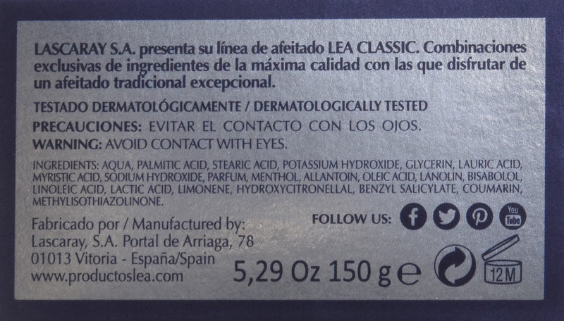 [Australia] - LEA Classic shaving cream, pack of 1 (1 x 0.15 kg) 150 g (pack of 1) 