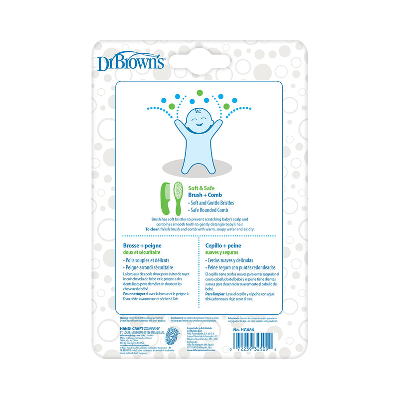 [Australia] - Dr. Brown's Soft and Safe Baby Brush + Comb 