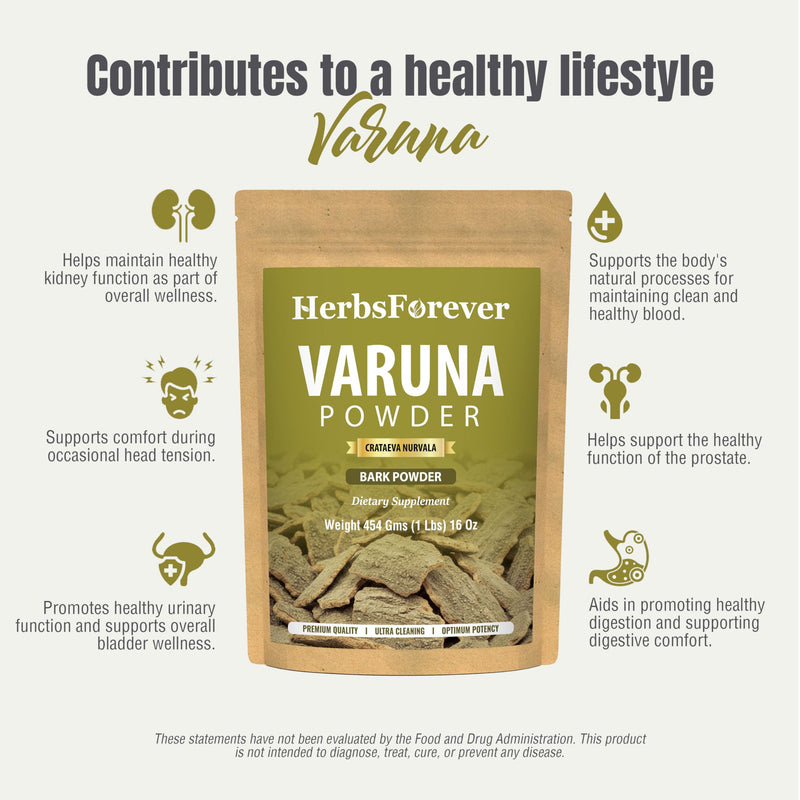 Varuna Powder – Crataeva Nurvala – Prostate Health – Support Prostatic, Kidneys, Gall Bladder and Urinary Tract Health – Non GMO, Organic, Vegan – 454 GMS